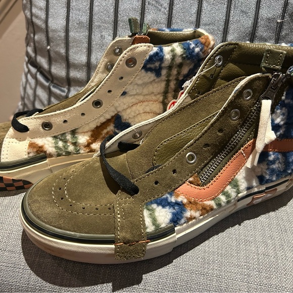 Vans SK8 Hi Reissue Cap Mixed Textile Military Olive Men's Skate Shoes Size 8.0 - Picture 1 of 11